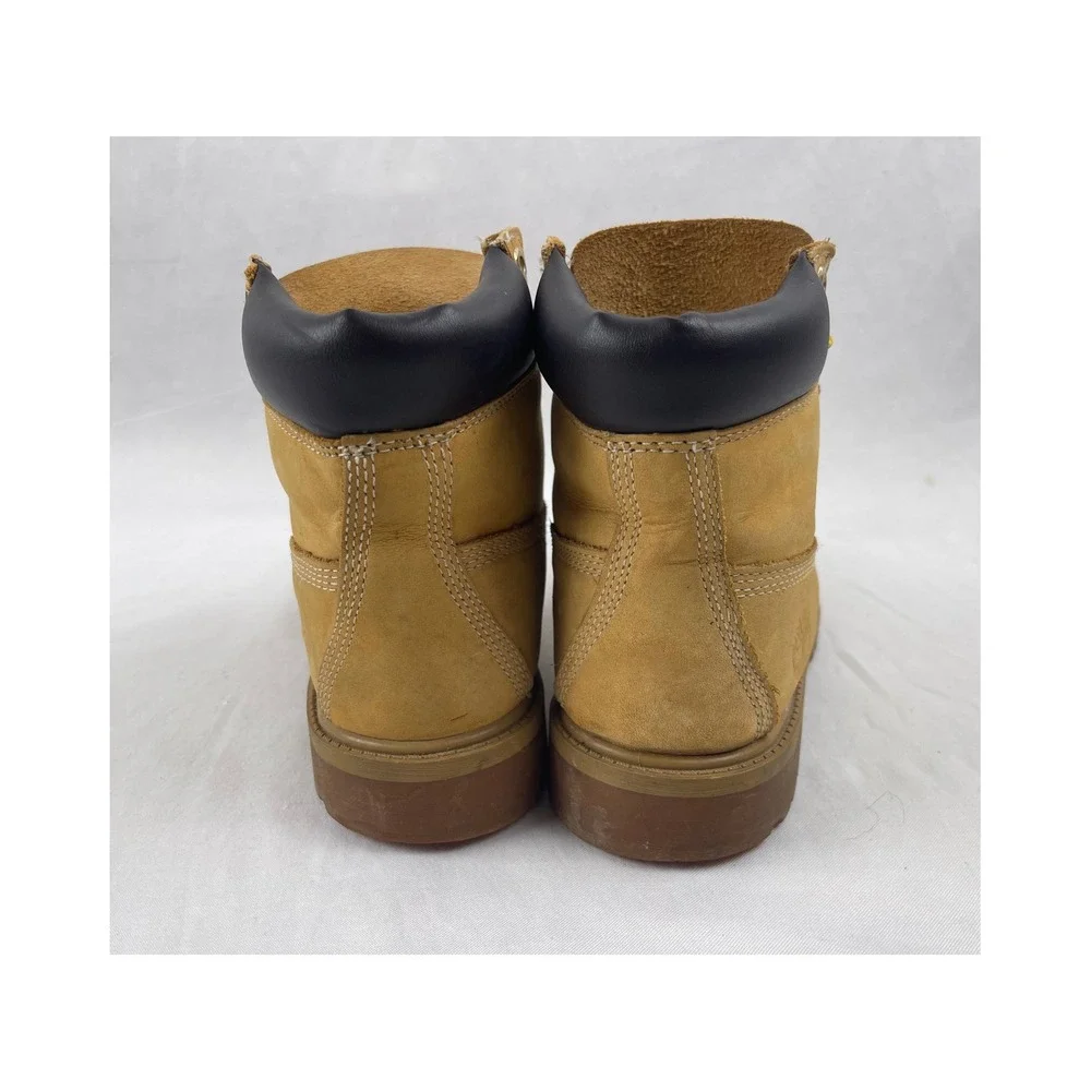 Timberland 6 Inch Premium Boys Size 3.5 Wheat Waterproof Nubuck Leather Boots‎
